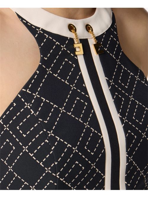 BI-COLOR TOP ELISABETTA FRANCHI | TOS0156E2EF3 Nero/Milk